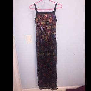 Silk floral formal dress
